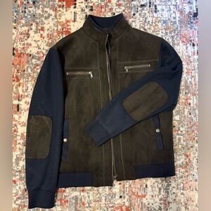 Byron UK- Stylish Brown and Navy  Swede Jacket